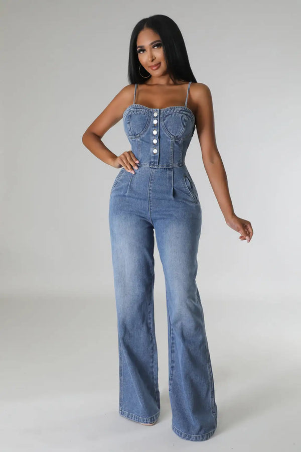Bell of the Ball Denim Jumpsuit